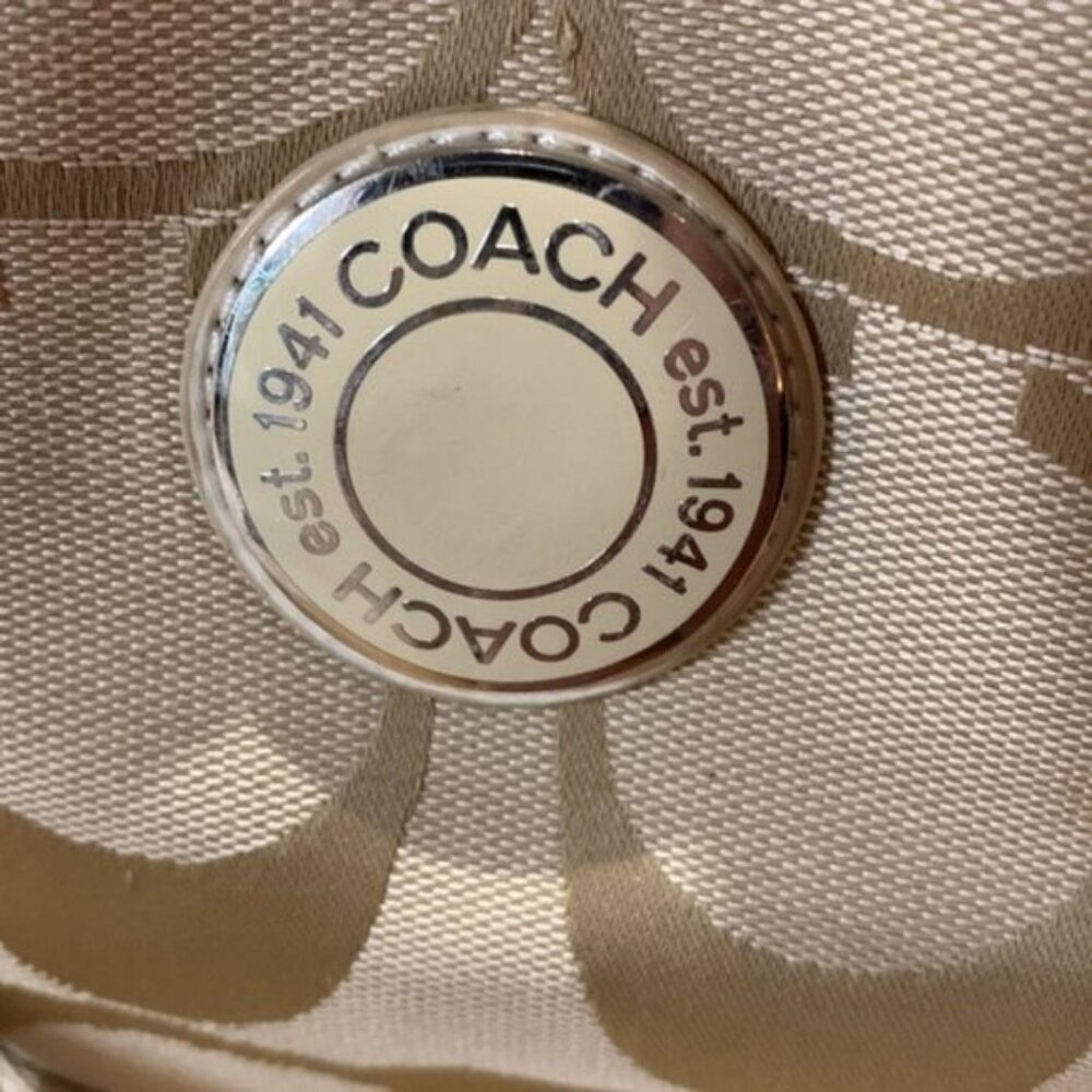 Coach Canvas Leather Carryall NO F1276-F19046 Signature-Stitched Tote - Picture 4 of 5